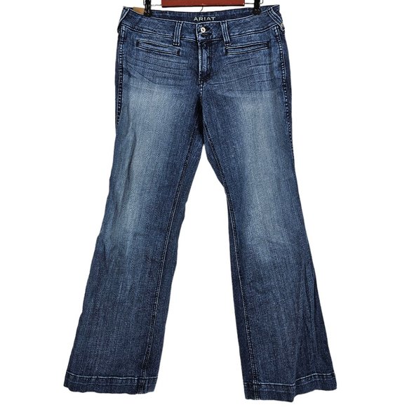 Ariat Denim - Ariat Trouser Size 32X31 Flared Wide Leg Western Blue Denim Jeans Women's